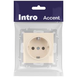 Розетка Intro Accent 6-202-02 2P+E Schuko 16А-250В IP20 СУ AL/CU слоновая кость