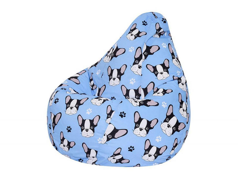 Кресло мешок груша L Французский Бульдог велюр