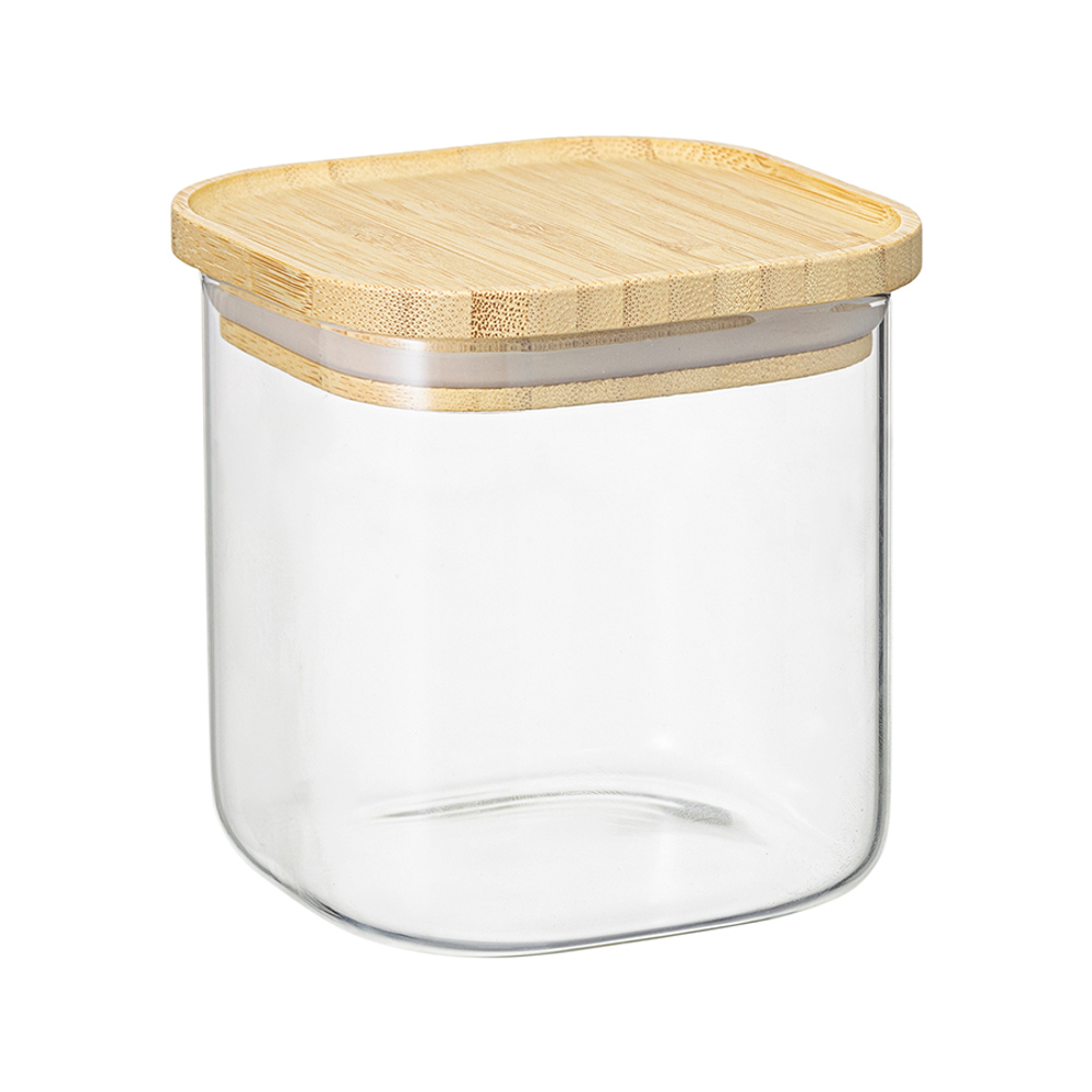 Банка для хранения квадратная glass bamboo, 800 мл