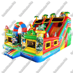 Коммерческий надувной батут "Дружная компания", с окнами по бокам 8*6*6 м