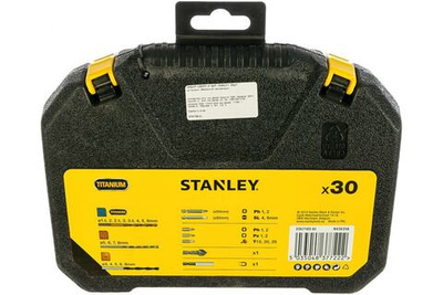 STANLEY, STA7183, Набор титановых сверл и бит New Family 30 шт, шт