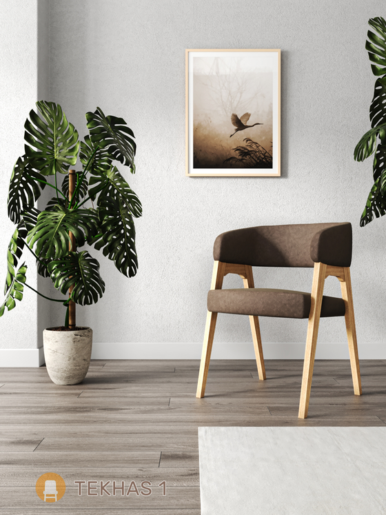 Стул кресло TEKHAS 1, цвет светлое дерево + ткань 232