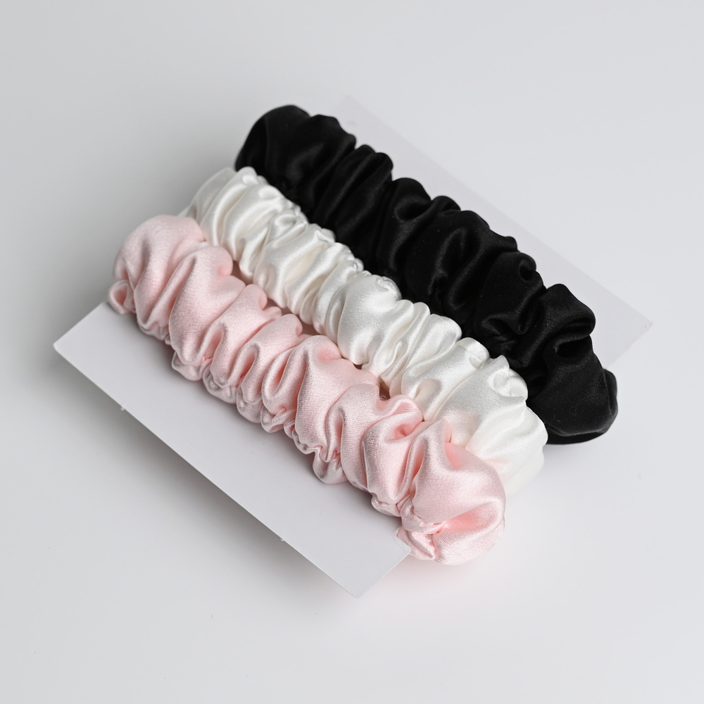 Набор резинок для волос "Medium" розовый, черный, айвори