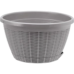 Кашпо для цветов пластиковое 4,5л d-27см Подвесное с поддоном Серый жемчуг