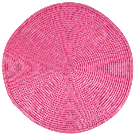 Салфетка сервировочная (плейсмат) "Сasual line" (розовая) d=38 см (min4) (упаковочный пакет)