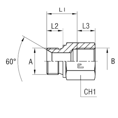 Соединение PF BSP 3/4 - BSP 3/4 L40