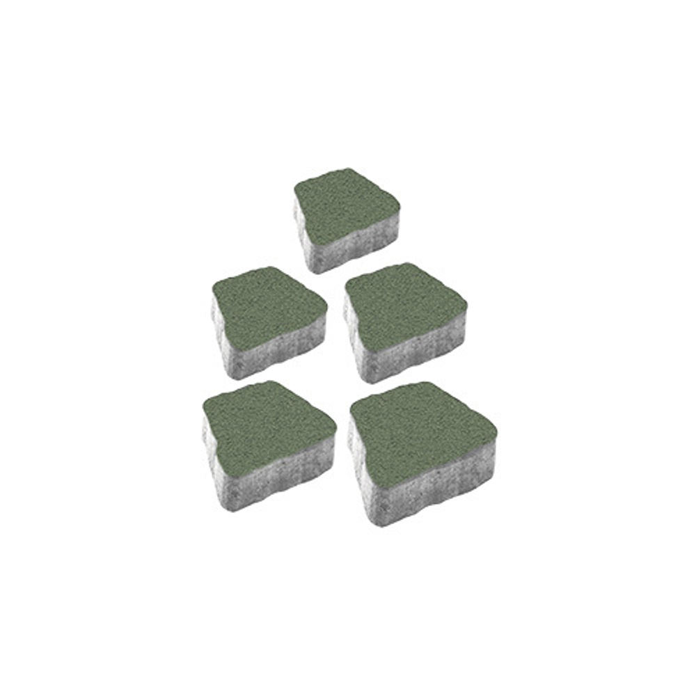 Тротуарная плитка АНТИК Гранит Зеленый, комплект из 5 видов плит