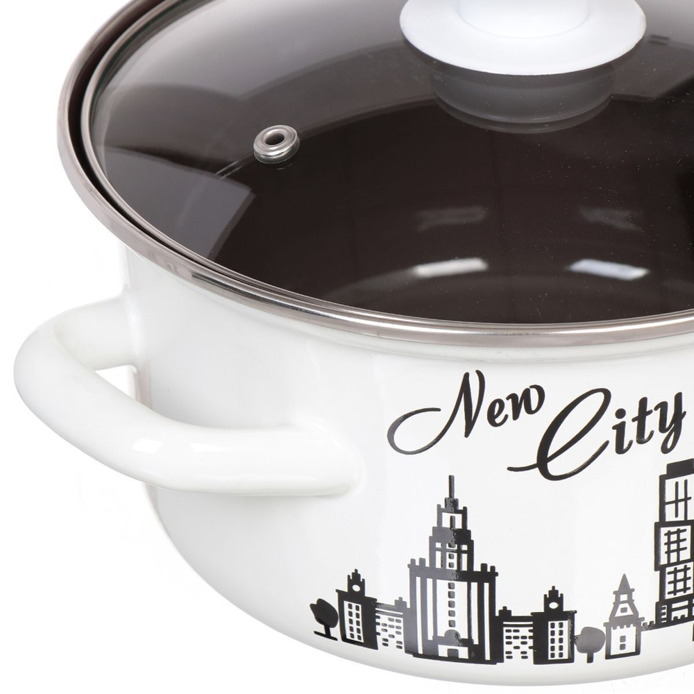 Набор эмалированной посуды 6 пр, кастрюли 1.5,2.3,3 л, Керчь, Новый город-1-Экстра