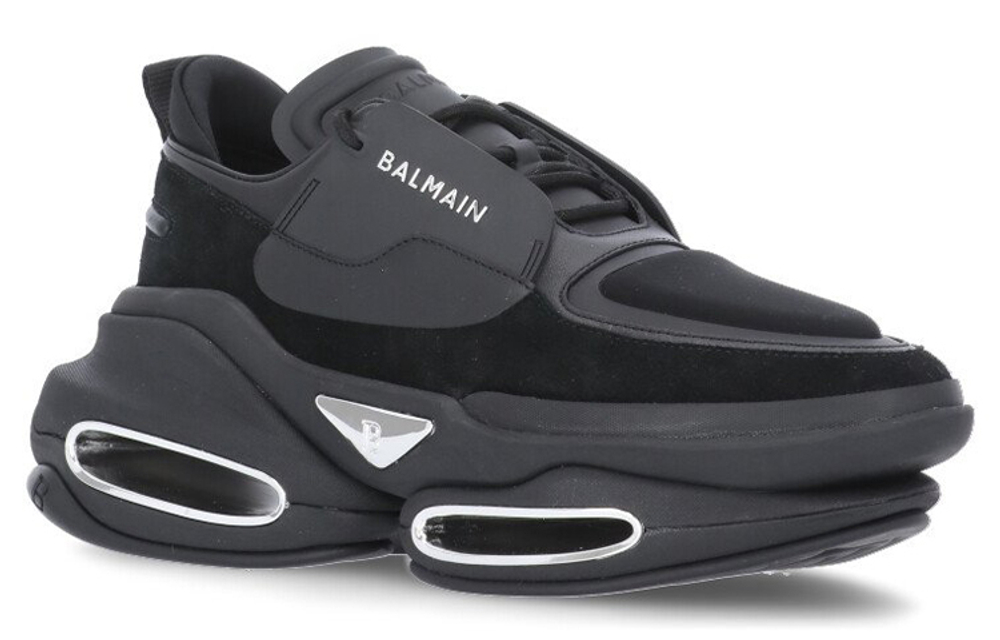 BALMAIN Leather Low top Chunky Sneakers Men"s Black