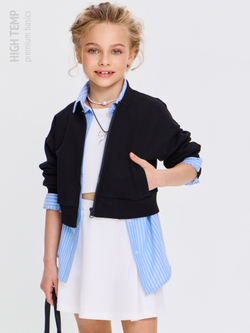 Укороченный бомбер из футера на молнии