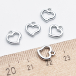 Подвеска Сердце, цвет серебро (родий), размер 9*10 мм, цена за 1 шт