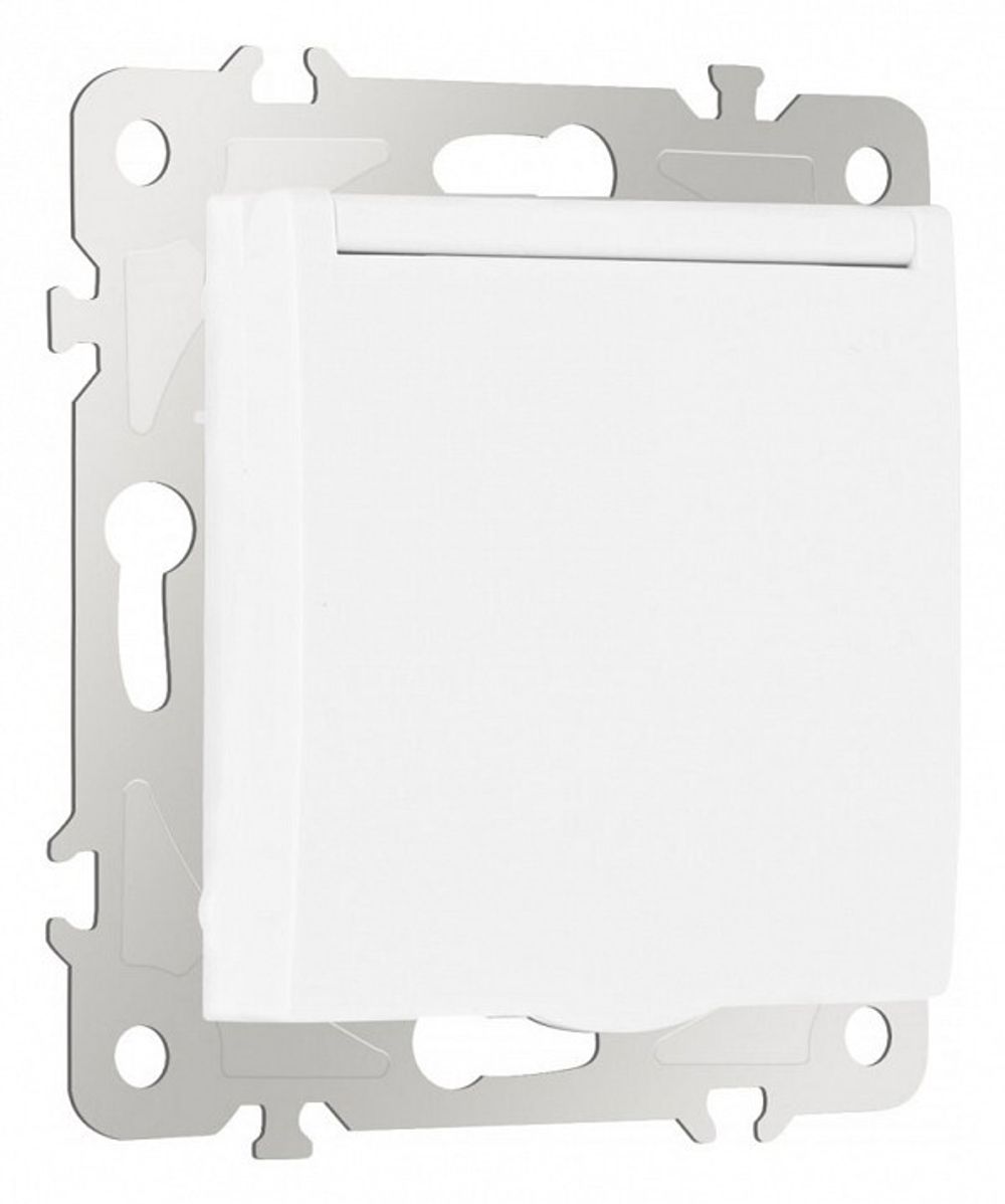 Розетка влагозащищенная с заземлением и со шторкой с крышкой Arte Milano am-206 206.41-1.white