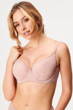 Бюстгальтер с мягкой формованной чашкой на каркасах Elegant (Размер: 95B) (Цвет: черный с бежевым)