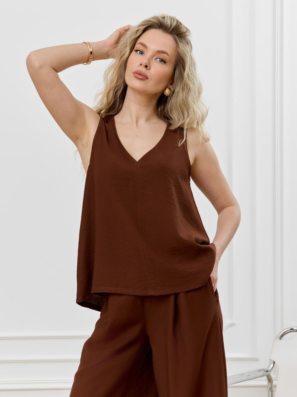 Блузка-топ женская Ясмина-2 Виотекс КОРИЧНЕВЫЙ