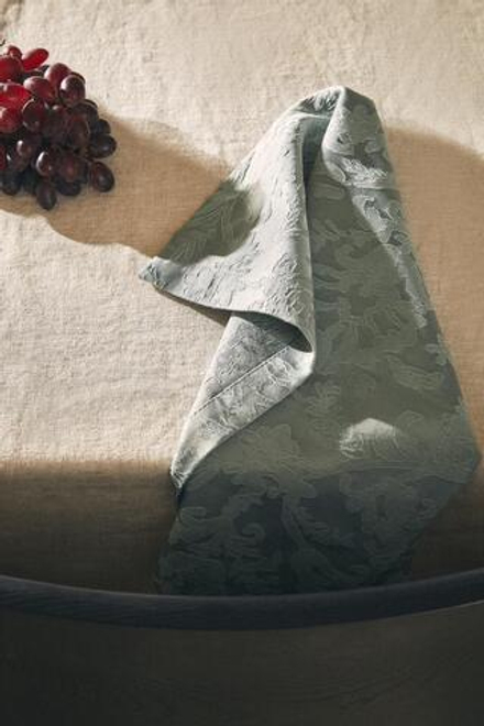 ZARA HOME УПАКОВКА ХЛОПЧАТОБУМАЖНЫХ САТИНОВЫХ ЖАККАРДОВЫХ САЛФЕТОК (УПАКОВКА ИЗ 2 ШТУК), СЕРЫЙ