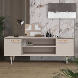 Тумба под ТВ Арт Колор matte 155см Классик Голд Серый агат матовый