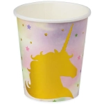 Набор бумажных стаканов «Единорог» с золотым тиснением, 250 мл,6 шт, еврослот