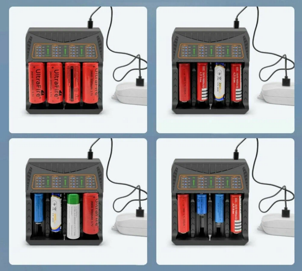 Зарядное уст-во для аккумуляторов 18650+ USB питание RoHS