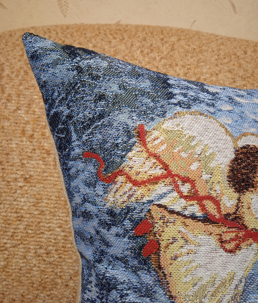 Декоративный гобеленовый чехол для интерьерной подушки На кануне Рождества 38*38