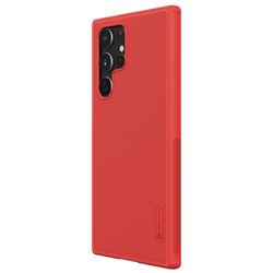 Чехол усиленный красного цвета для Samsung Galaxy S22 Ultra, от Nillkin, серия Super Frosted Shield Pro, двухкомпонентный