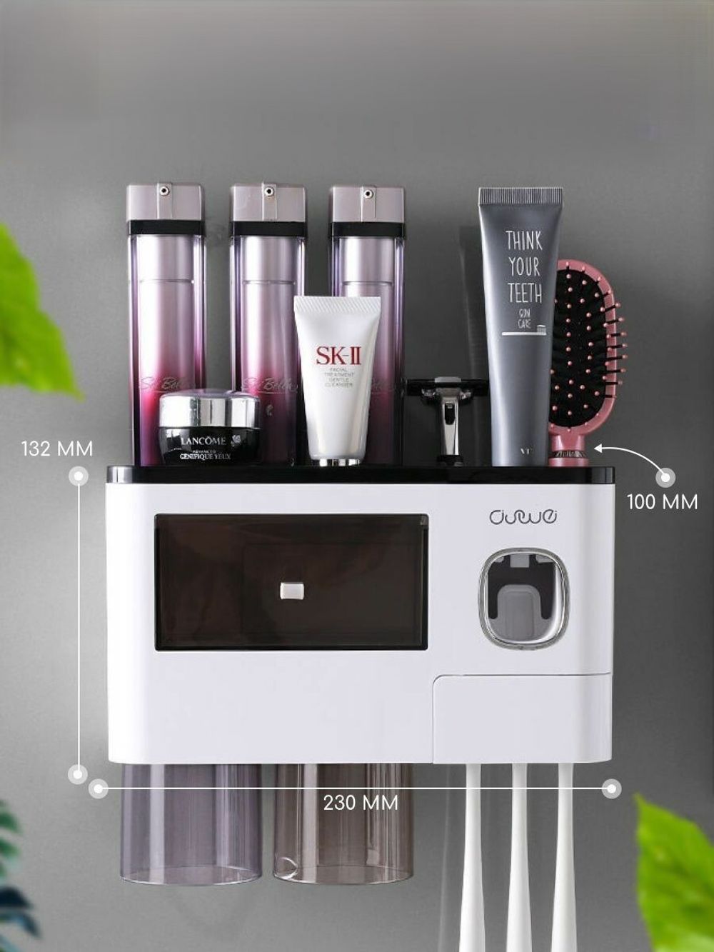 Органайзер для ванной с дозатором зубной пасты