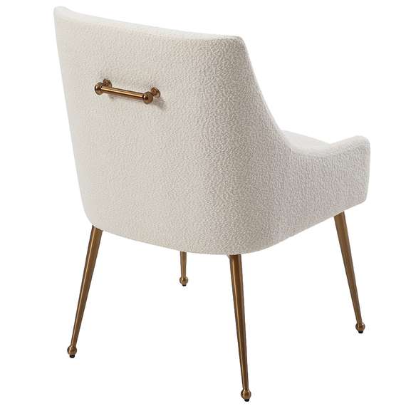 Стул Senna, белое букле с золотыми ножками | Купить в Hallberg.ru