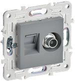 SKANDY Розетка двойная TV+RJ45 кат.6 SK-A15Gr серый IEK