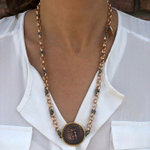 Цепь с монетой, цвет медь