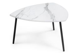 Комплект столиков Лойс 80х80х46(60х60х38) мрамор белый / дуб вотан