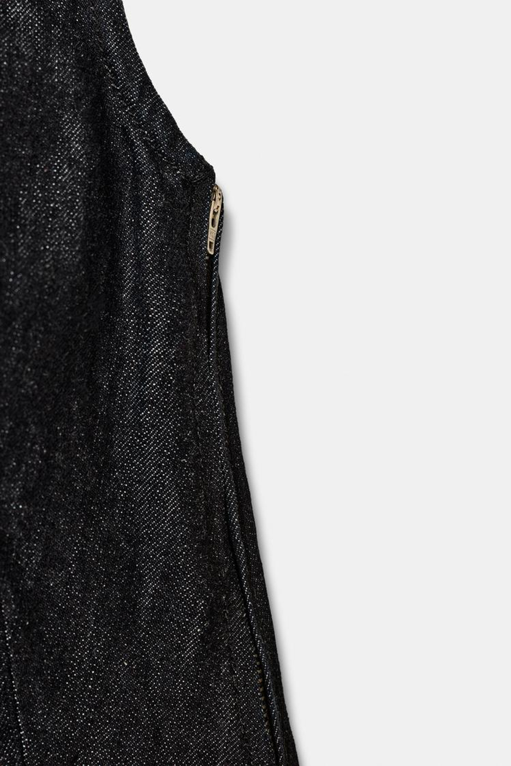 ZARA ДЖИНСОВЫЙ ТОП TRF С ГОРЛОВИНОЙ ХАЛТЕР И ЗАВЯЗКАМИ, ТЕМНЫЙ ИНДИГО