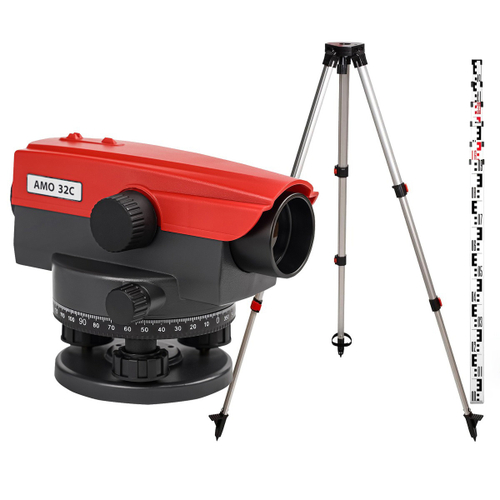 Комплект оптический нивелир AMO 32C + штатив RGK S2-N + рейка AMO S56