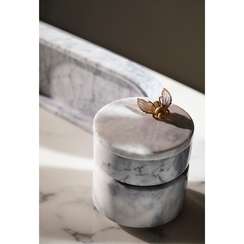 Шкатулка для украшений Marm, D10,5х11,8 см, белый мрамор