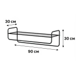 Полка навесная Spaceo 90x30x30 смнагрузка до 25 кг металл цвет графит