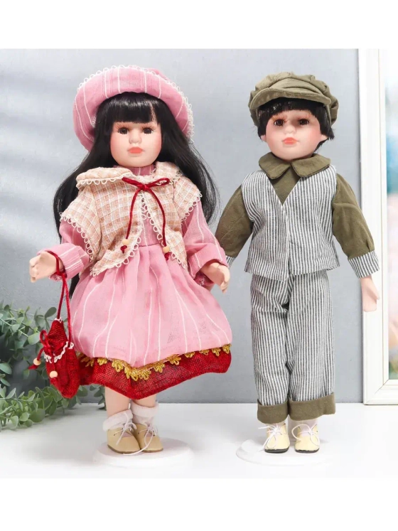 Набор кукол керамических фарфоровых Юля и Игорь 40 см