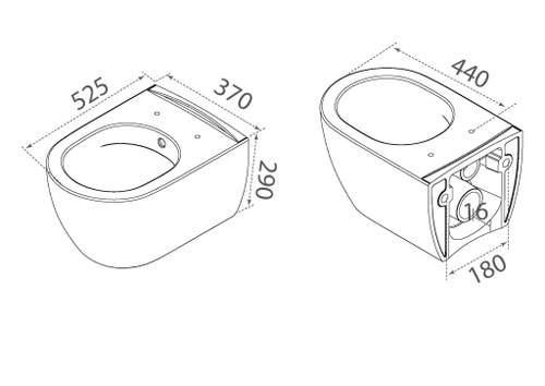 Boheme Nero подвесной унитаз черный матовый с крышкой арт.961