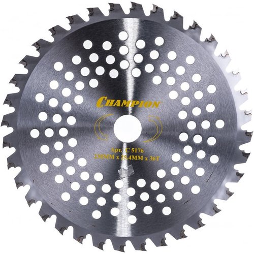 Нож CHAMPION для триммера Tiger 36 зубчатый d=230*25,4mm твердосплавные зубцы   C5176
