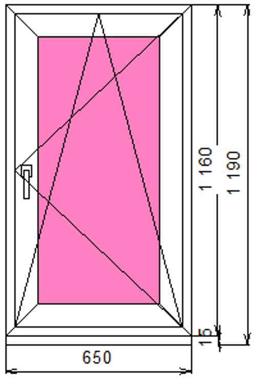 Пластиковое окно 1160 х 650 ТермА Эко