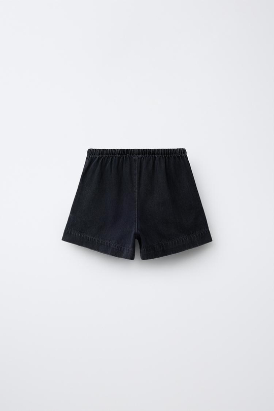 ZARA ДЖИНСОВЫЕ ШОРТЫ, ЧЕРНЫЙ