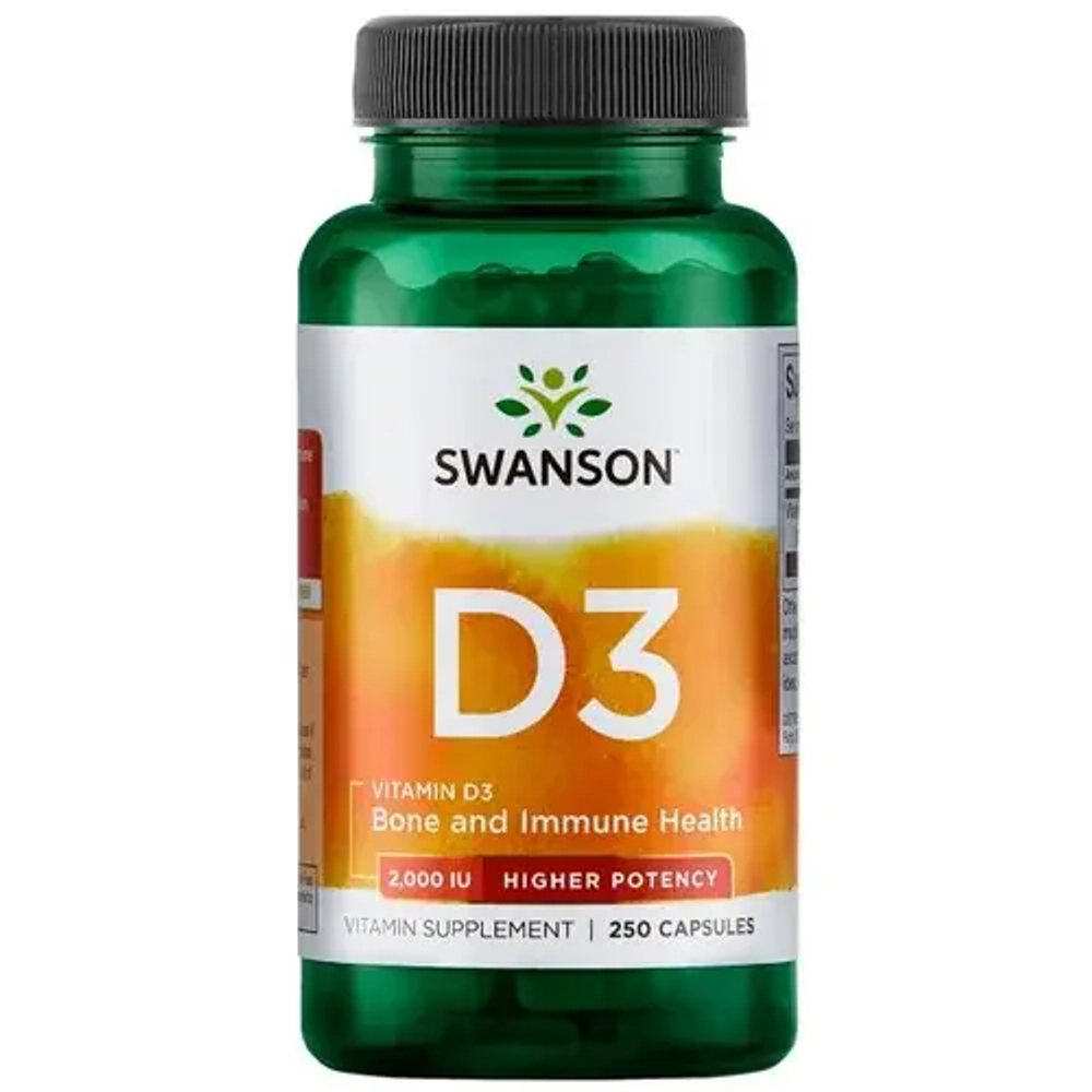 Swanson - Витамин D3 2000 МЕ, 250 капсул