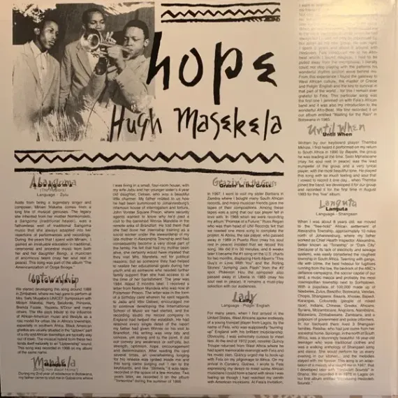 Hugh Masekela – Hope - Box Set 4LP