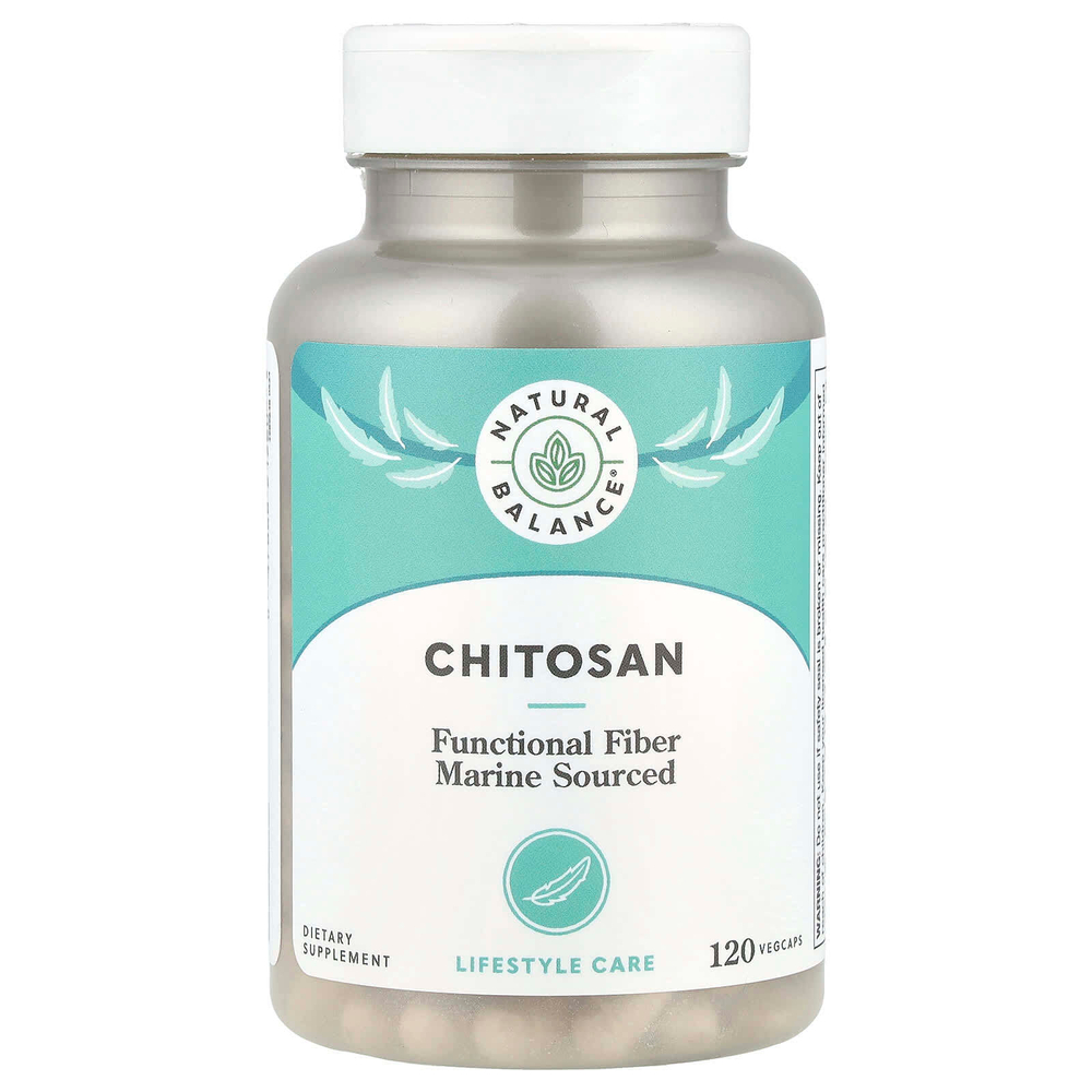Natural Balance, хитозан, 120 растительных капсул (250 мг в 1 капсуле)
