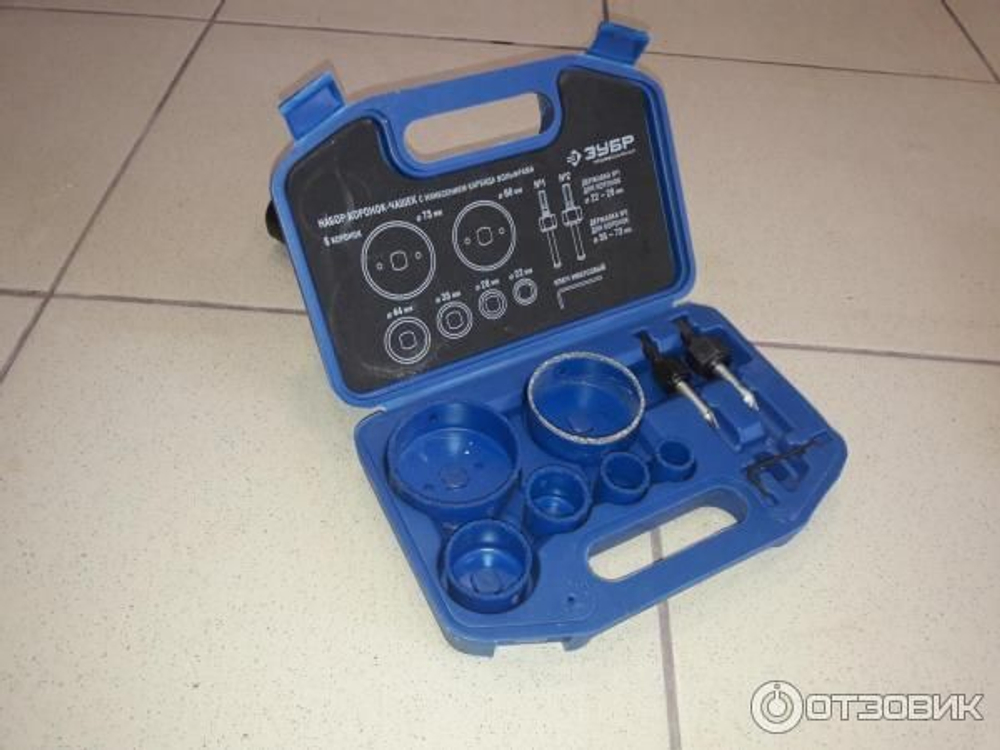 Набор коронок-чашек 6шт "Зубр" Профи 22,28,35,44,68,73мм