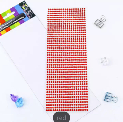 Стразы самоклеющиеся Красные d=6 мм 504 шт