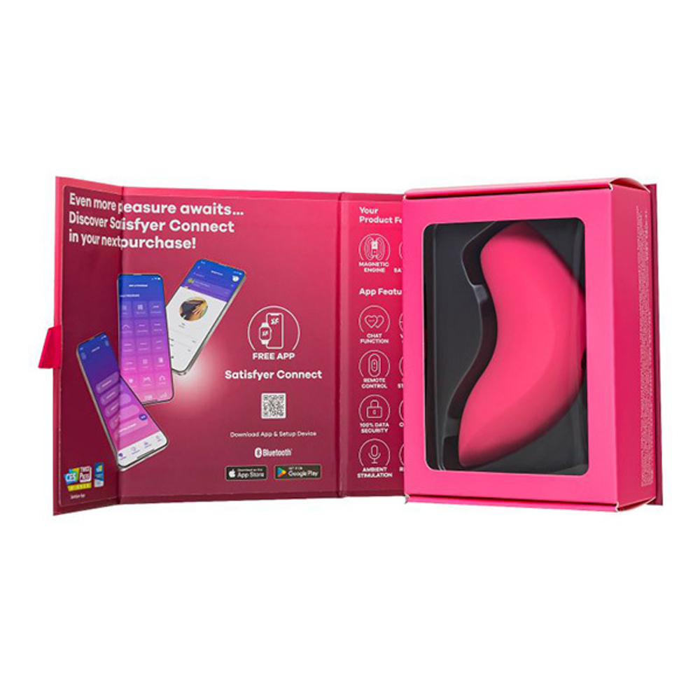 Розовый вакуум-волновой бесконтактный стимулятор клитора 11,6см Satisfyer Magnetic Deep Pulse