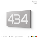 Номер на дверь 434, табличка на дверь для офиса, квартиры, кабинета, аудитории, склада, серая 120х70 мм, Айдентика Технолоджи