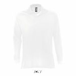 Рубашка поло мужская Sol's Star с длинным рукавом. Белый  S