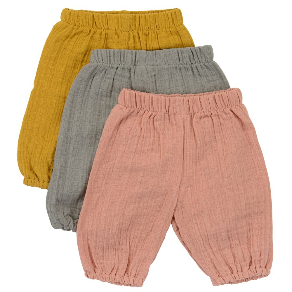 Шорты из хлопкового муслина горчичного цвета из коллекции essential 18-24m