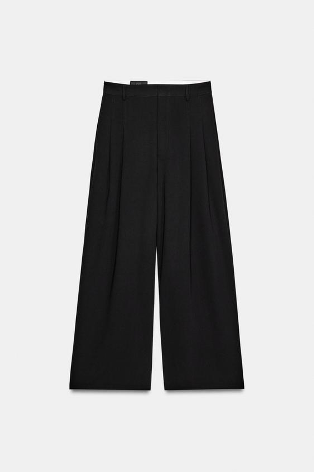 ZARA БРЮКИ С ЗАЩИПАМИ, ЧЕРНЫЙ