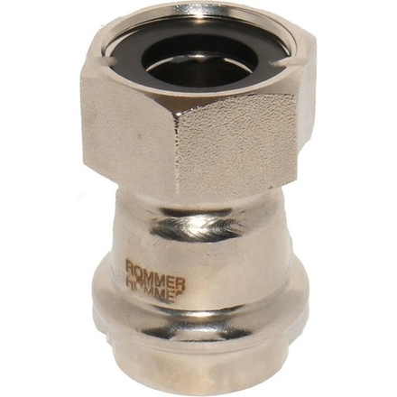 Муфта пресс Rommer 15x1/2" с накидной гайкой из нержавеющей стали (RSS-0026-001512)