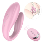 Нежно-розовый вибратор для пар с пультом ДУ (Цвет: нежно-розовый)